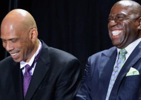 Magic Johnson und Kareem Abdul-Jabbar