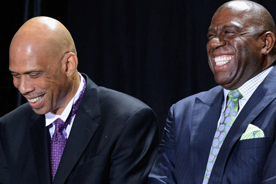 Magic Johnson und Kareem Abdul-Jabbar