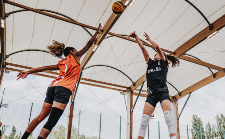 Spielerinnen beim 3x3 in Berlin.