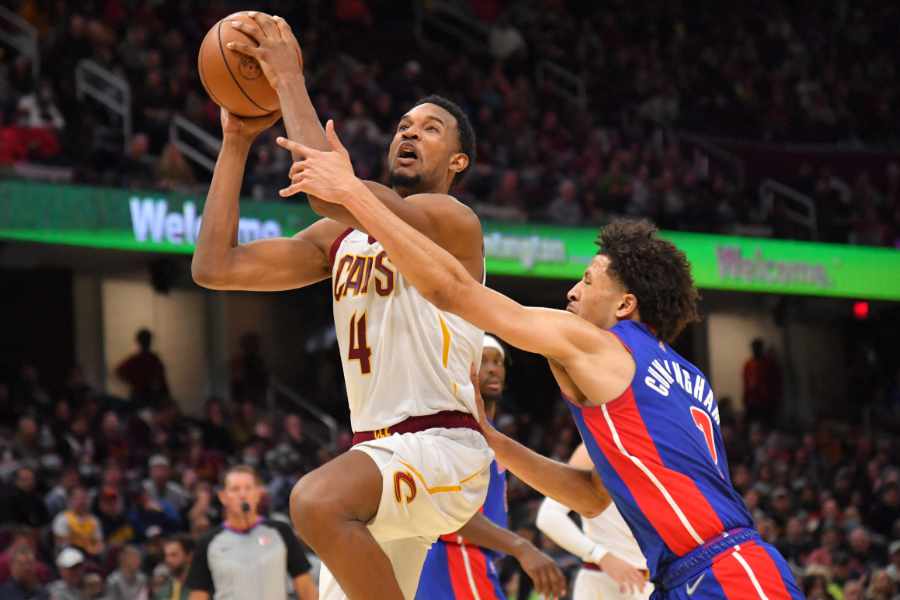 Evan Mobley im Spiel Cleveland Cavaliers vs Detroit Pistons