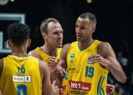 Nahaufnahme von ALBA BERLIN's Spielern am Jubeln