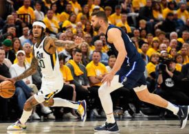 Jordan Clarkson dribbelt um Maxi Kleber herum