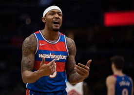 Nahaufnahme von Bradley Beal im Washington Wizard Trikot