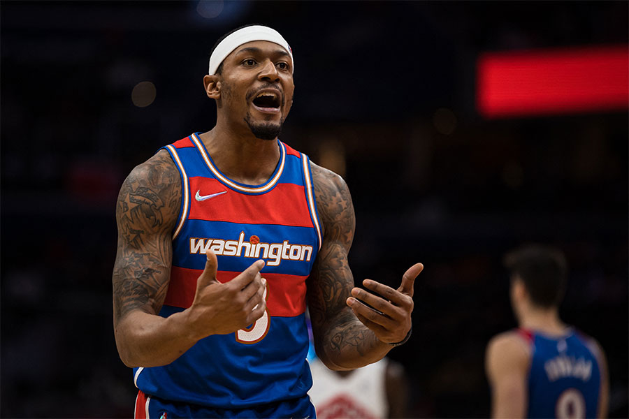 Nahaufnahme von Bradley Beal im Washington Wizard Trikot