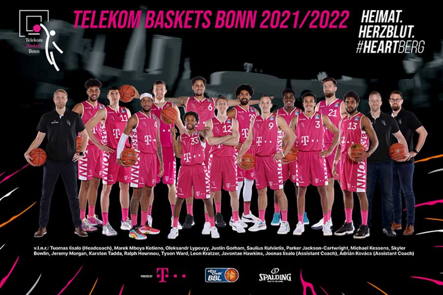 Ein Teamfoto der Telekom Baskets Boon aus dem Jahr 2021/2022.