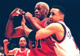 John Starks New York Knicks vs Dennis Rodman Chicago Bulls