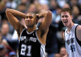 Tim Duncan San Antonio Spurs vs Shawn Bradley Dallas Mavericks