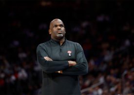 Der Basketball Trainer Nate McMillan von der Mannschaft Atlanta Hawks