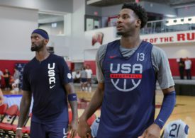 Bobby Portis und Jaren Jackson Jr. vom WM-Team der USA im Training