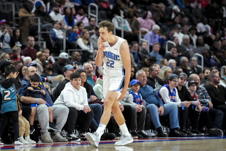 Franz Wagner von Orlando Magic macht eine Jubelgeste