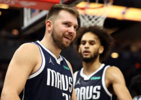 Luca Doncic von den Dallas Mavericks in Nahaufnahme